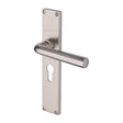 Heritage Brass Door Furniture Satin Nickel / Euro Profile Lock Handles Heritage Brass - Octave Euro Profile Door Handle on 200mm Plate Satin Nickel finish