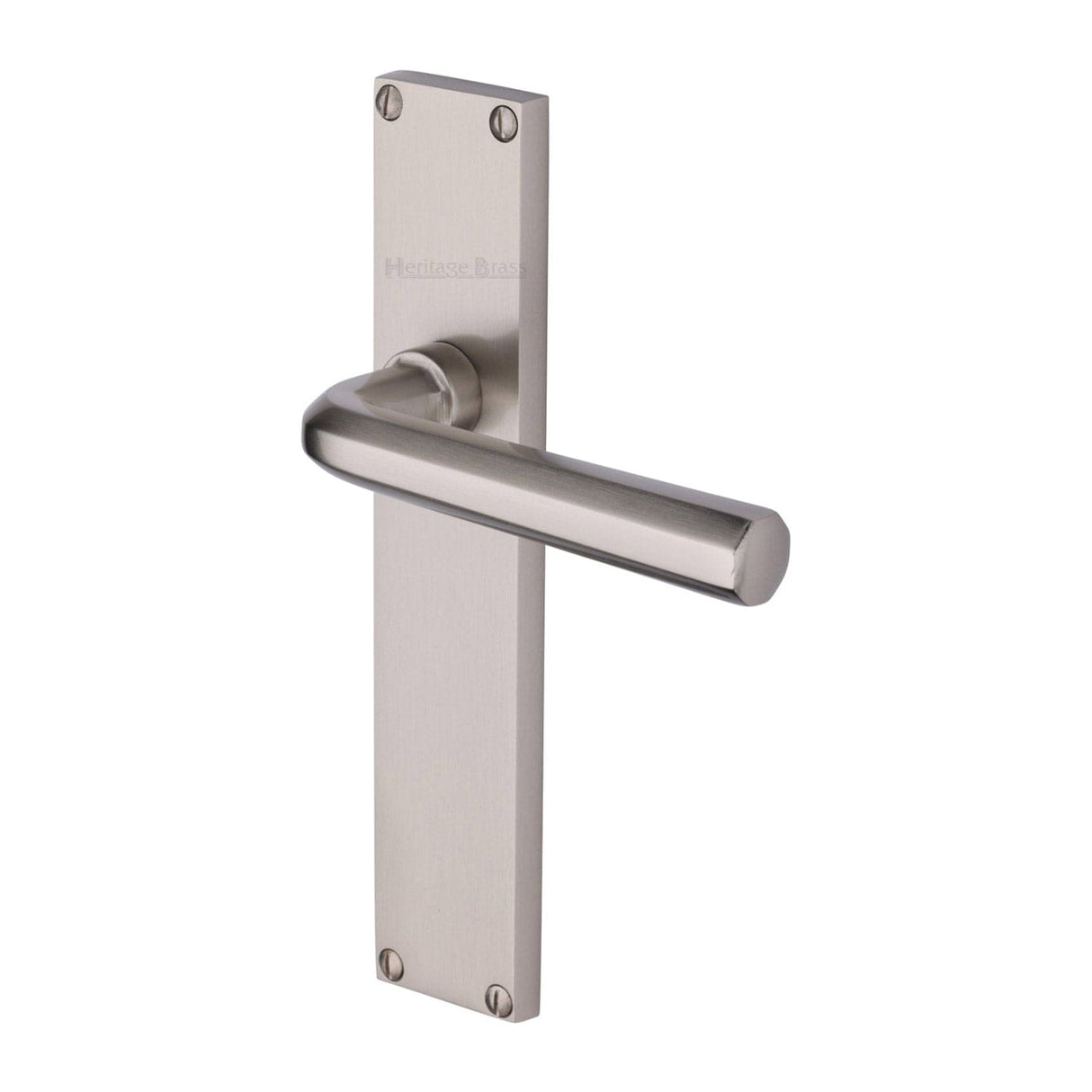 Heritage Brass Door Furniture Satin Nickel / Latch Handles Heritage Brass - Octave Lever Latch Door Handle on 200mm Plate Satin Nickel finish