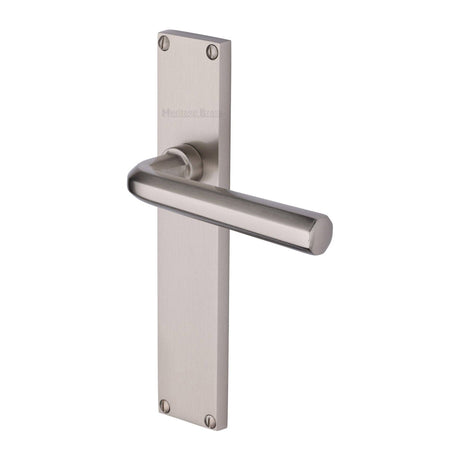 Heritage Brass Door Furniture Satin Nickel / Latch Handles Heritage Brass - Octave Lever Latch Door Handle on 200mm Plate Satin Nickel finish