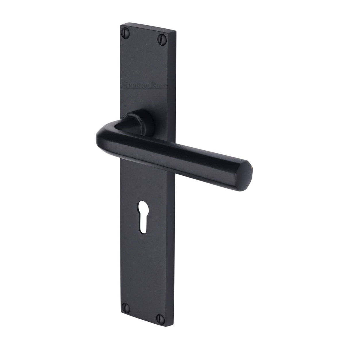 Heritage Brass Door Furniture Matt Black / Std. Lock Handles Heritage Brass - Octave Lever Lock Door Handle on 200mm Plate Matt Black finish