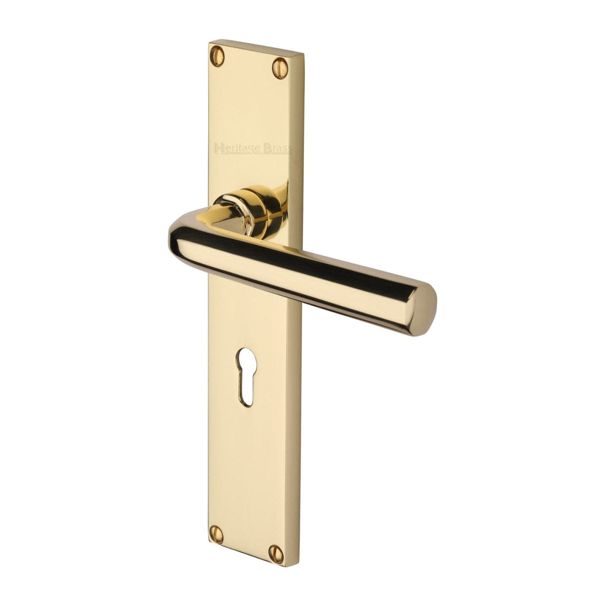 Heritage Brass Door Furniture Polished Brass / Std. Lock Handles Heritage Brass - Octave Lever Lock Door Handle on 200mm Plate Polished Brass finish