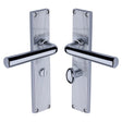 Heritage Brass Door Furniture Polished Chrome / Bathroom Lock Handles Heritage Brass - Octave Reeded Bathroom set Polished Chrome finish