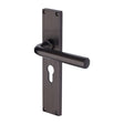 Heritage Brass Door Furniture Matt Bronze / Euro Profile Lock Handles Heritage Brass - Octave Reeded Europrofile Matt Bronze finish