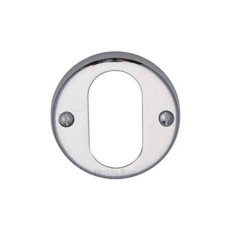 Heritage Brass Door Furniture Polished Chrome / Oval Profile Escutcheons Heritage Brass - Oval Profile Cylinder Escutcheon Polished Chrome Finish