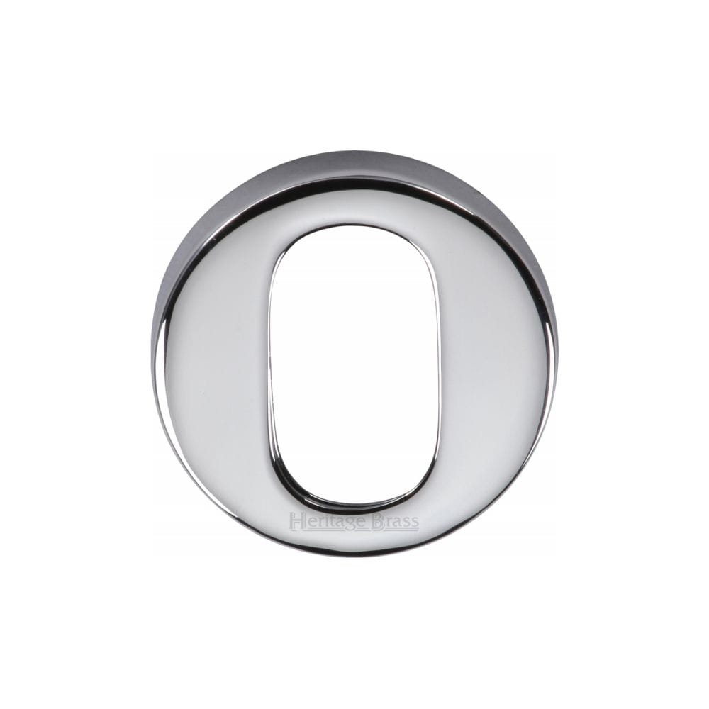 Heritage Brass Door Furniture Polished Chrome / Oval Profile Escutcheons Heritage Brass - Oval Profile Cylinder Escutcheon Polished Chrome Finish