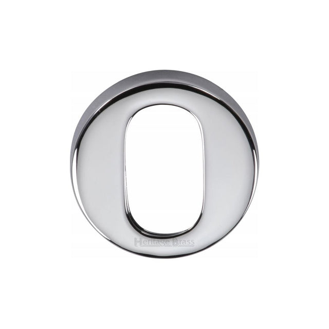 Heritage Brass Door Furniture Polished Chrome / Oval Profile Escutcheons Heritage Brass - Oval Profile Cylinder Escutcheon Polished Chrome Finish