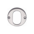 Heritage Brass Door Furniture Satin Chrome / Oval Profile Escutcheons Heritage Brass - Oval Profile Cylinder Escutcheon Satin Chrome Finish