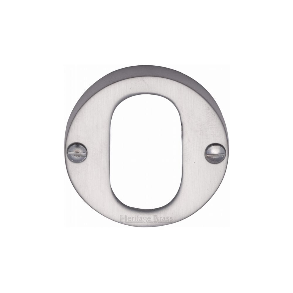 Heritage Brass Door Furniture Satin Chrome / Oval Profile Escutcheons Heritage Brass - Oval Profile Cylinder Escutcheon Satin Chrome Finish