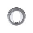 Heritage Brass Door Furniture Satin Chrome / Oval Profile Escutcheons Heritage Brass - Oval Profile Cylinder Escutcheon Satin Chrome Finish
