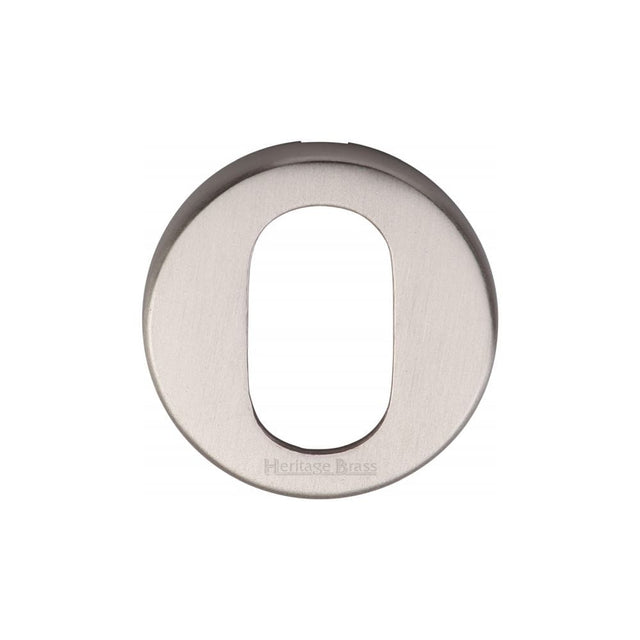 Heritage Brass Door Furniture Satin Nickel / Oval Profile Escutcheons Heritage Brass - Oval Profile Cylinder Escutcheon Satin Nickel Finish