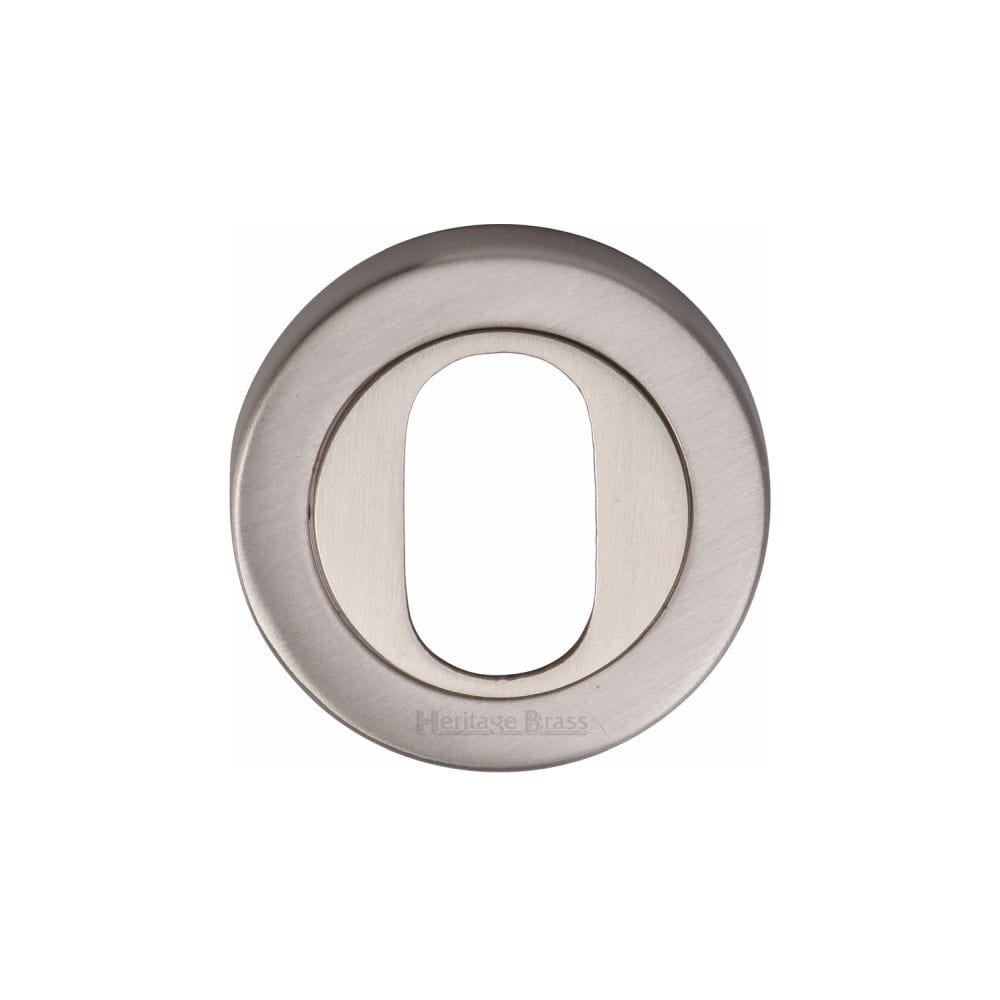 Heritage Brass Door Furniture Satin Nickel / Oval Profile Escutcheons Heritage Brass - Oval Profile Cylinder Escutcheon Satin Nickel Finish