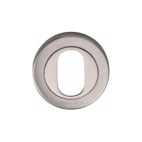 Heritage Brass Door Furniture Satin Nickel / Oval Profile Escutcheons Heritage Brass - Oval Profile Cylinder Escutcheon Satin Nickel Finish