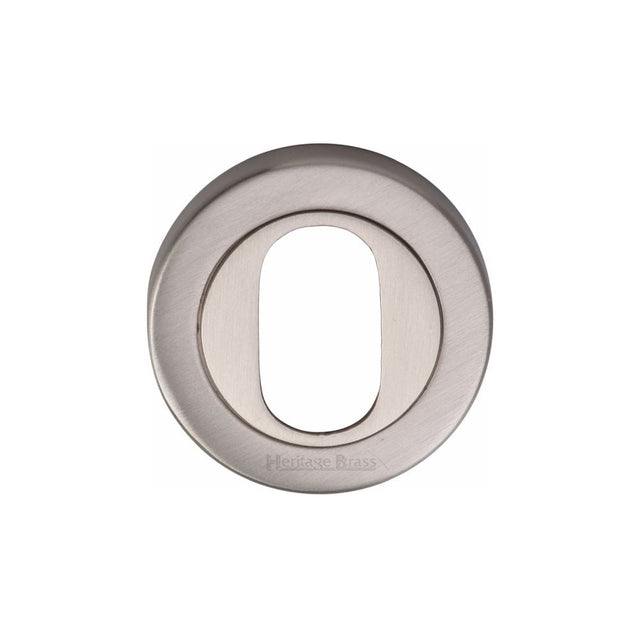 Heritage Brass Door Furniture Satin Nickel / Oval Profile Escutcheons Heritage Brass - Oval Profile Cylinder Escutcheon Satin Nickel Finish
