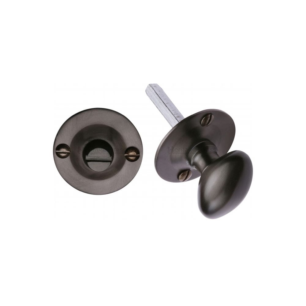 Heritage Brass Door Furniture Matt Bronze / No Heritage Brass - Oval turn with release Matt Bronze Finish