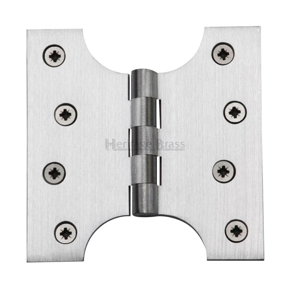 Heritage Brass Hinges Satin Chrome / Parliament Hinges / 4" x (102mm) Heritage Brass - Parliament Hinge Brass 4" x 2" x 4" Satin Chrome Finish