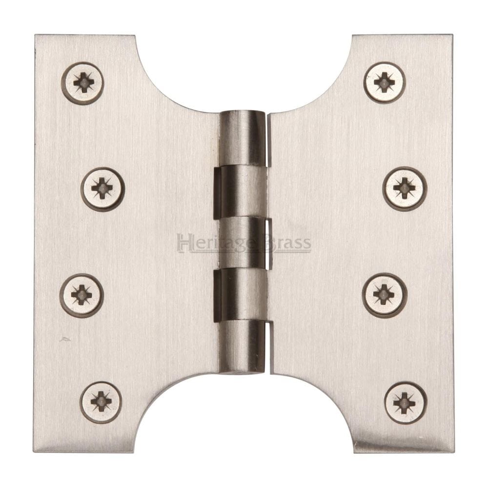 Heritage Brass Hinges Satin Nickel / Parliament Hinges / 4" x (102mm) Heritage Brass - Parliament Hinge Brass 4" x 2" x 4" Satin Nickel Finish
