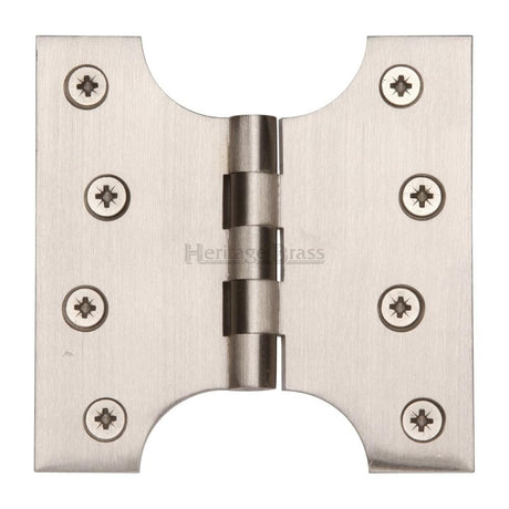 Heritage Brass Hinges Satin Nickel / Parliament Hinges / 4" x (102mm) Heritage Brass - Parliament Hinge Brass 4" x 2" x 4" Satin Nickel Finish