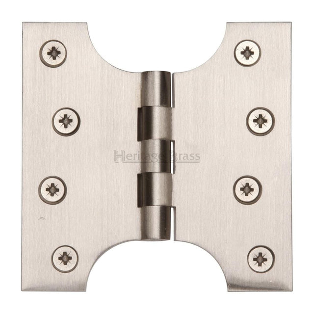 Heritage Brass Hinges Satin Nickel / Parliament Hinges / 4" x (102mm) Heritage Brass - Parliament Hinge Brass 4" x 2" x 4" Satin Nickel Finish