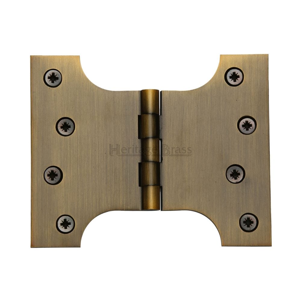 Heritage Brass Hinges Antique Brass / Parliament Hinges / 4" x (102mm) Heritage Brass - Parliament Hinge Brass 4" x 3" x 5" Antique Brass Finish