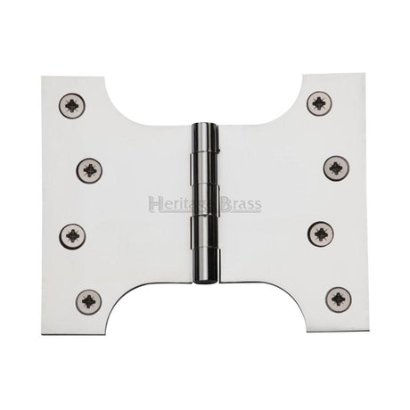 Heritage Brass Hinges Polished Chrome / Parliament Hinges / 4" x (102mm) Heritage Brass - Parliament Hinge Brass 4" x 3" x 5" Polished Chrome Finish