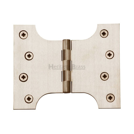 Heritage Brass Hinges Satin Nickel / Parliament Hinges / 4" x (102mm) Heritage Brass - Parliament Hinge Brass 4" x 3" x 5" Satin Nickel Finish