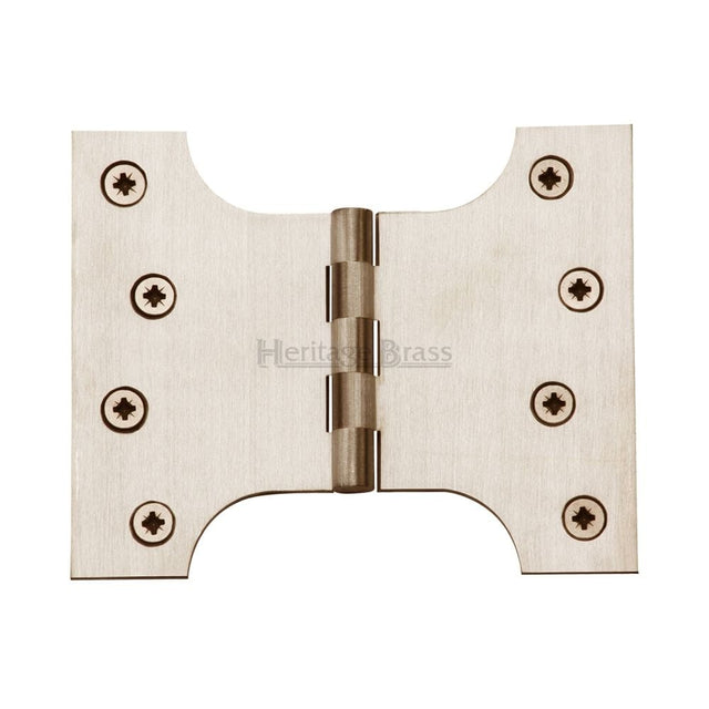 Heritage Brass Hinges Satin Nickel / Parliament Hinges / 4" x (102mm) Heritage Brass - Parliament Hinge Brass 4" x 3" x 5" Satin Nickel Finish