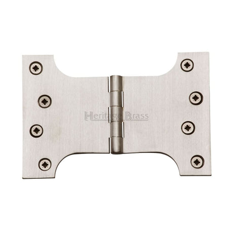 Heritage Brass Hinges Satin Nickel / Parliament Hinges / 4" x (102mm) Heritage Brass - Parliament Hinge Brass 4" x 4" x 6" Satin Nickel Finish