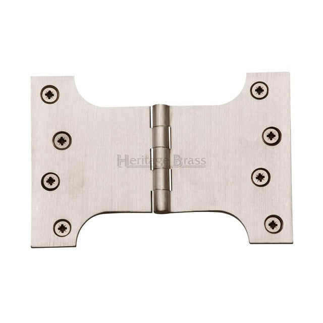 Heritage Brass Hinges Satin Nickel / Parliament Hinges / 4" x (102mm) Heritage Brass - Parliament Hinge Brass 4" x 4" x 6" Satin Nickel Finish