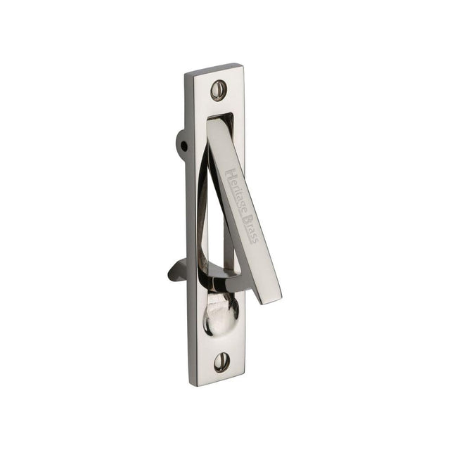 Heritage Brass Door Furniture Polished Nickel / Door Edge Pull Heritage Brass - Pocket Door Edge Pull Polished Nickel Finish