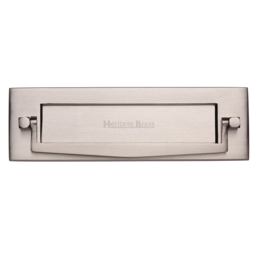 Heritage Brass Door Furniture Satin Nickel / Postal Knockers / 254 x 79mm (10 x 3") Heritage Brass - Postal Knocker 254 x 79mm - Satin Nickel Finish