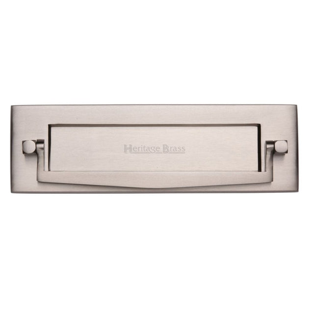 Heritage Brass Door Furniture Satin Nickel / Postal Knockers / 254 x 79mm (10 x 3") Heritage Brass - Postal Knocker 254 x 79mm - Satin Nickel Finish
