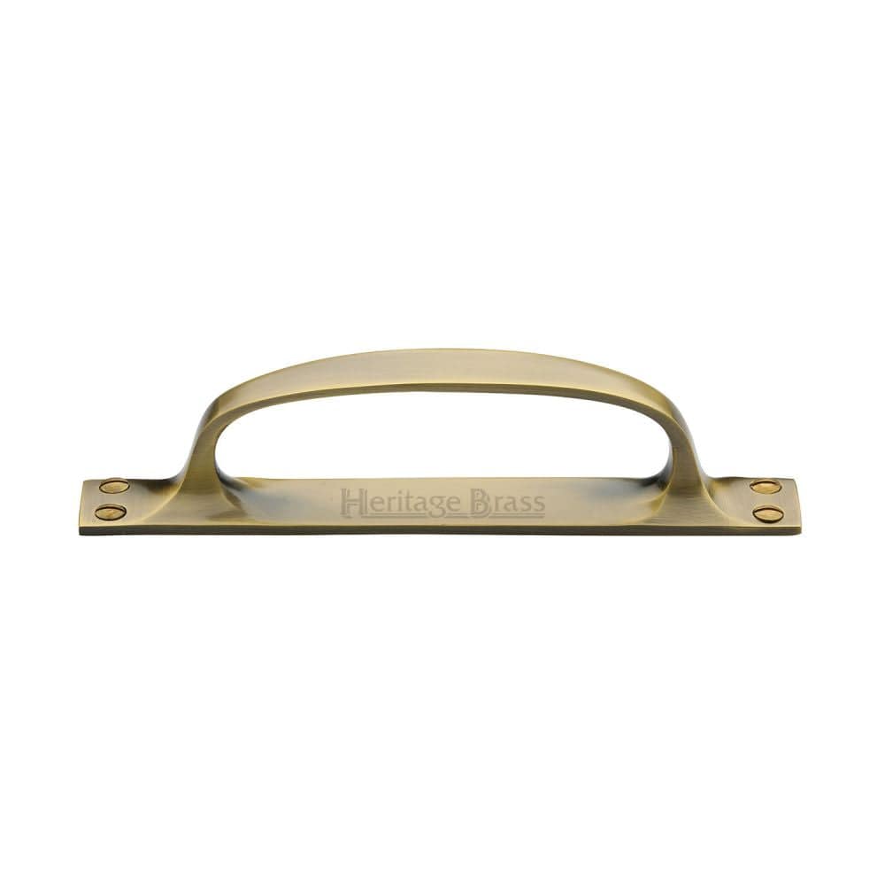 Heritage Brass Door Furniture Antique Brass / Pull Handle (Backplate) Heritage Brass - Pull Handle on Plate Antique Brass Finish