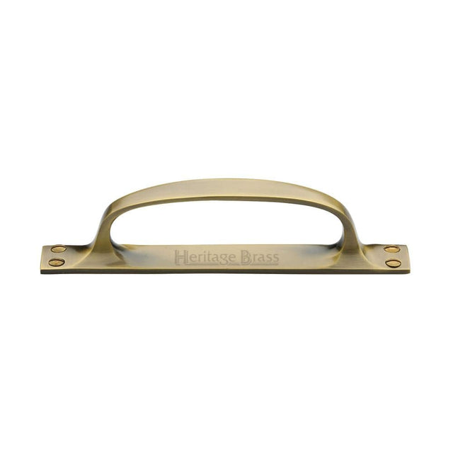 Heritage Brass Door Furniture Antique Brass / Pull Handle (Backplate) Heritage Brass - Pull Handle on Plate Antique Brass Finish