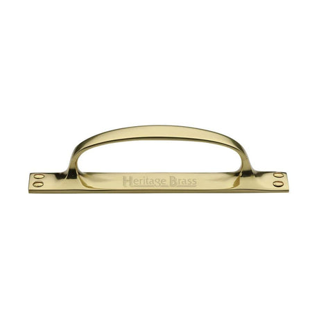 Heritage Brass Door Furniture Polished Brass / Pull Handle (Backplate) Heritage Brass - Pull Handle on Plate Polished Brass Finish