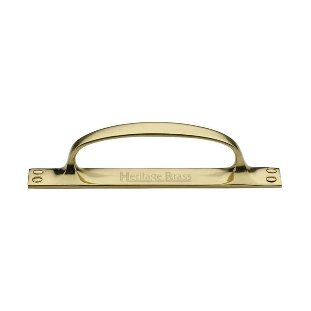 Heritage Brass Door Furniture Polished Brass / Pull Handle (Backplate) Heritage Brass - Pull Handle on Plate Polished Brass Finish