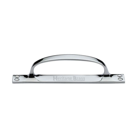 Heritage Brass Door Furniture Polished Chrome / Pull Handle (Backplate) Heritage Brass - Pull Handle on Plate Polished Chrome Finish