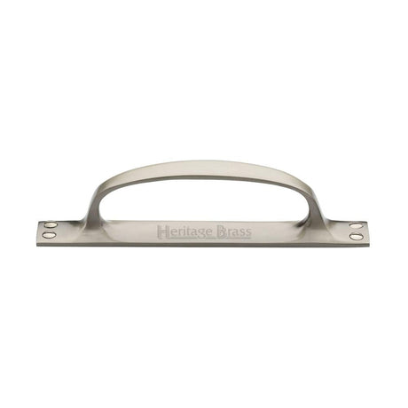 Heritage Brass Door Furniture Satin Nickel / Pull Handle (Backplate) Heritage Brass - Pull Handle on Plate Satin Nickel Finish