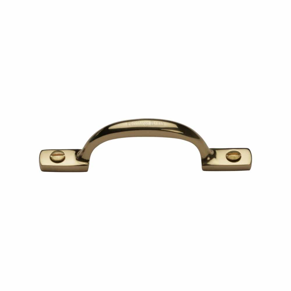 Heritage Brass Door Furniture Polished Brass / Pull Handles (Face Fix) Heritage Brass - Pull Handle Russell Design 102mm Polished Brass Finish