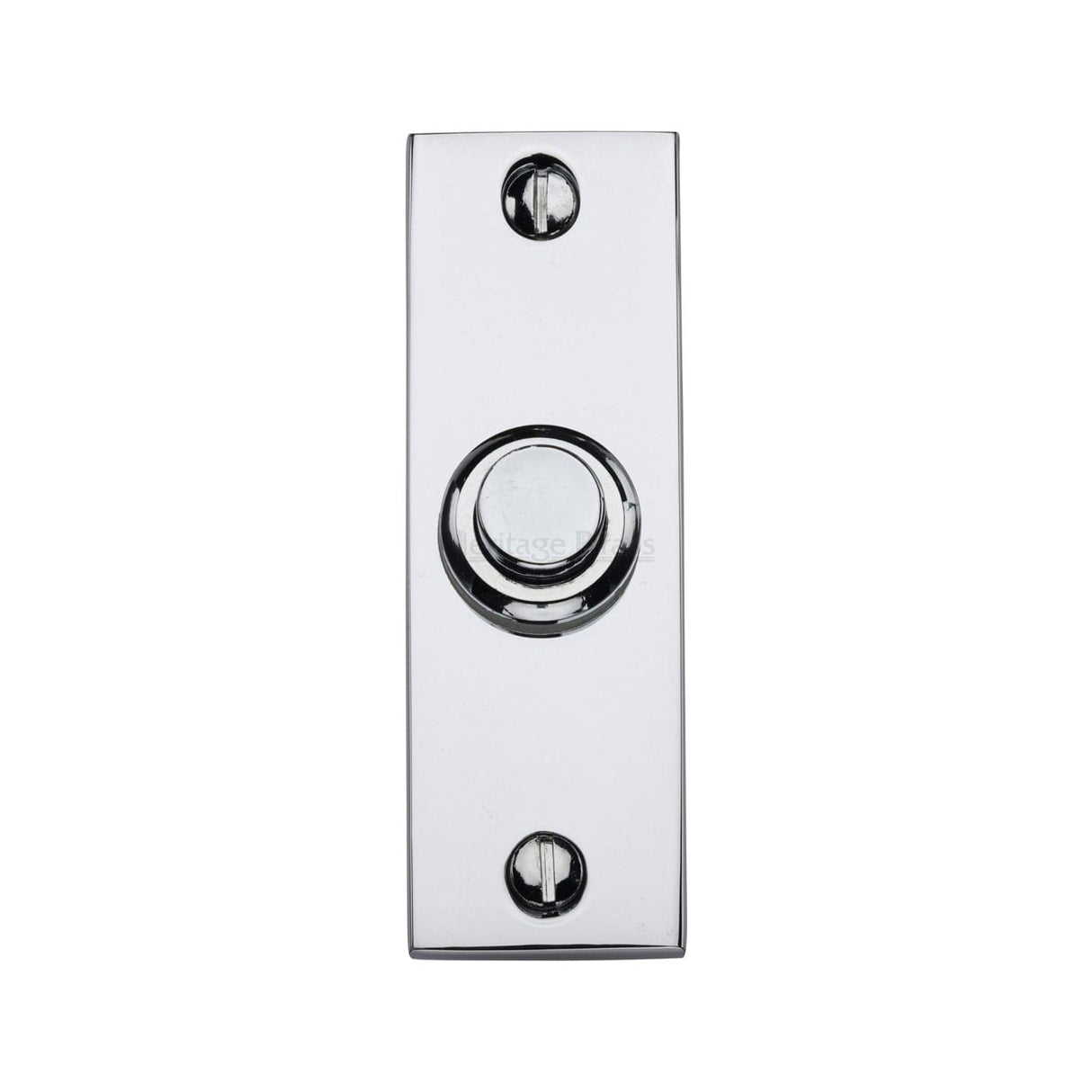 Heritage Brass Door Furniture Polished Chrome / Rectangular Bell Push Heritage Brass - Rectangular Bell Push Polished Chrome finish