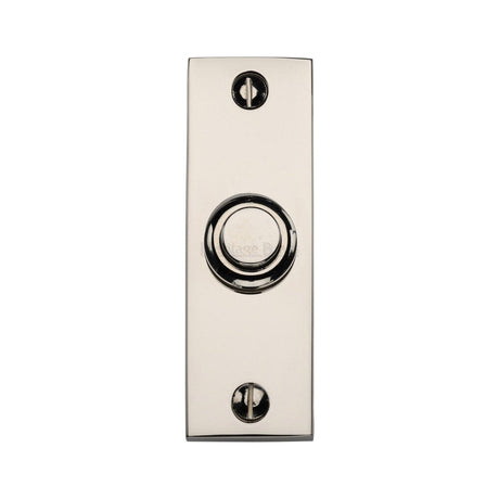 Heritage Brass Door Furniture Polished Nickel / Rectangular Bell Push Heritage Brass - Rectangular Bell Push Polished Nickel finish