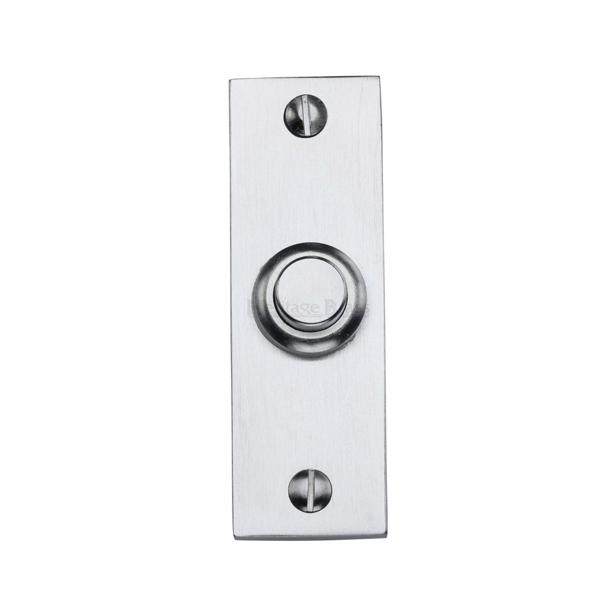 Heritage Brass Door Furniture Satin Chrome / Rectangular Bell Push Heritage Brass - Rectangular Bell Push Satin Chrome finish