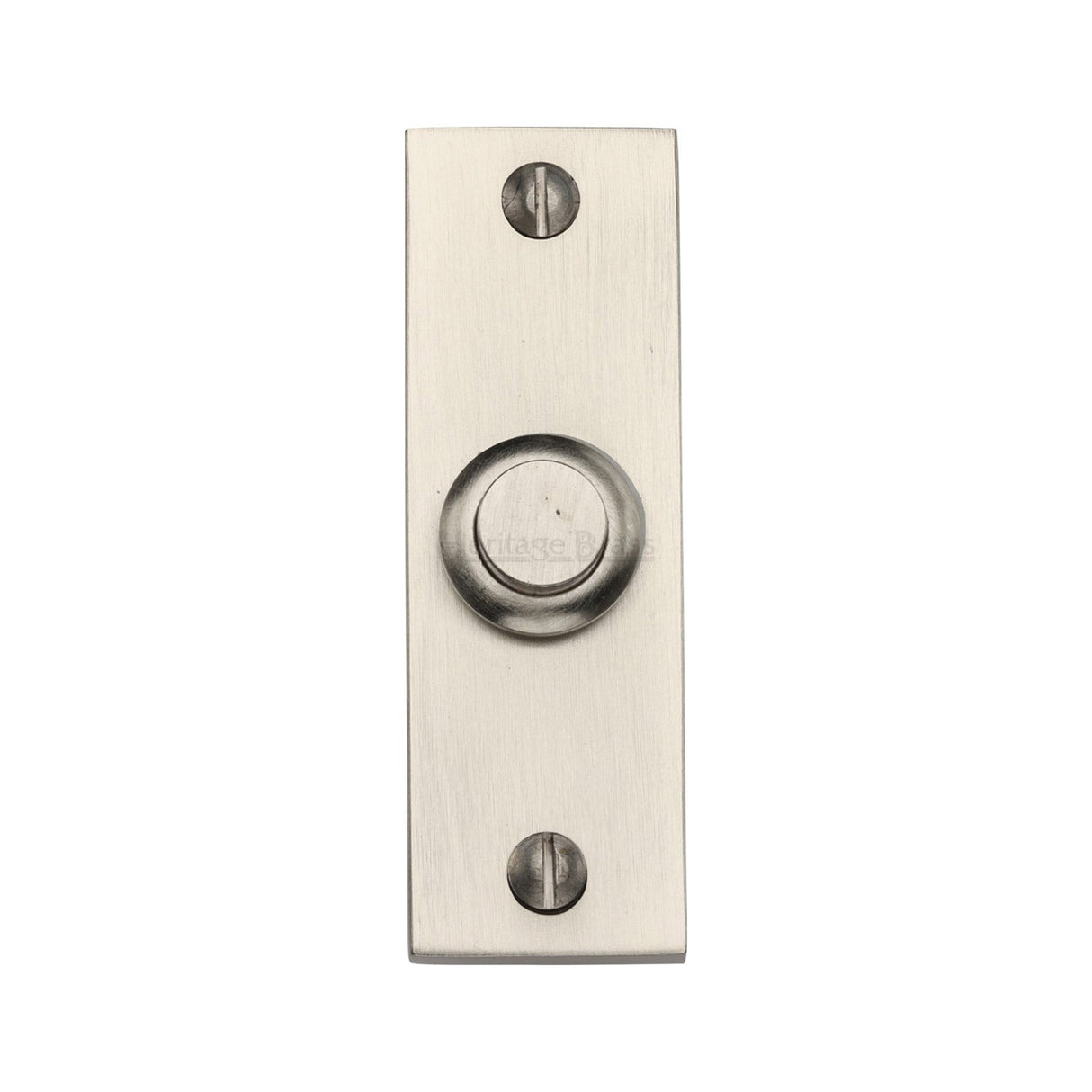 Heritage Brass Door Furniture Satin Nickel / Rectangular Bell Push Heritage Brass - Rectangular Bell Push Satin Nickel finish