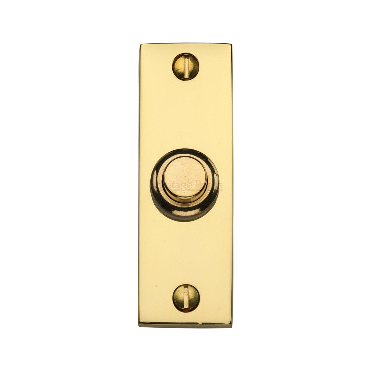 Heritage Brass Door Furniture Unlacquered Brass / Rectangular Bell Push Heritage Brass - Rectangular Bell Push Unlacquered Brass finish
