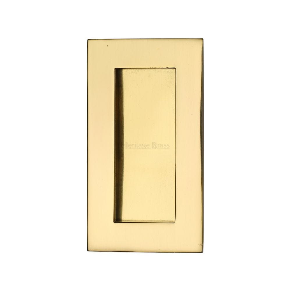 Heritage Brass Door Furniture Polished Brass / Flush Handle / Rectangular Heritage Brass - Rectangular Flush Pull 105 x 58mm Polished Brass Finish