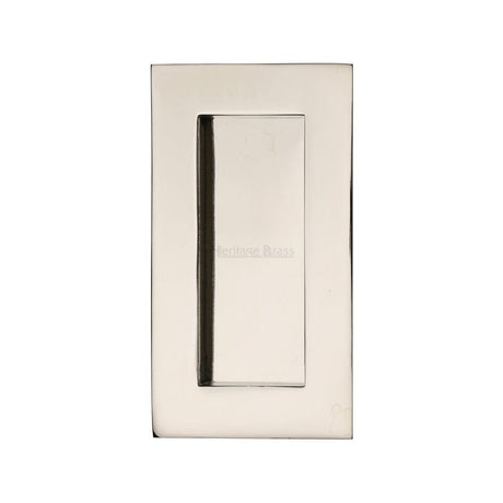 Heritage Brass Door Furniture Polished Nickel / Flush Handle / Rectangular Heritage Brass - Rectangular Flush Pull 105 x 58mm Polished Nickel Finish
