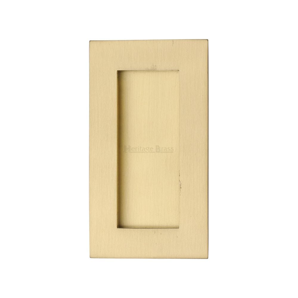 Heritage Brass Door Furniture Satin Brass / Flush Handle / Rectangular Heritage Brass - Rectangular Flush Pull 105 x 58mm Satin Brass Finish