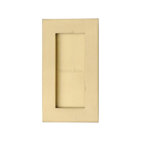 Heritage Brass Door Furniture Satin Brass / Flush Handle / Rectangular Heritage Brass - Rectangular Flush Pull 105 x 58mm Satin Brass Finish