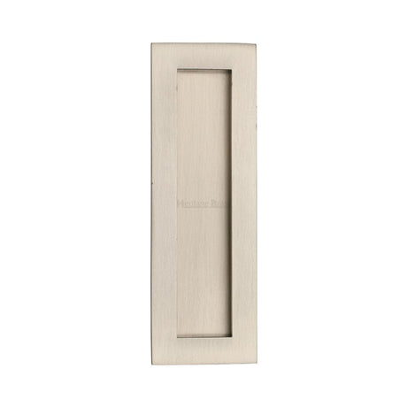 Heritage Brass Door Furniture Satin Nickel / Flush Handle / Rectangular Heritage Brass - Rectangular Flush Pull 175 x 58mm Satin Nickel Finish