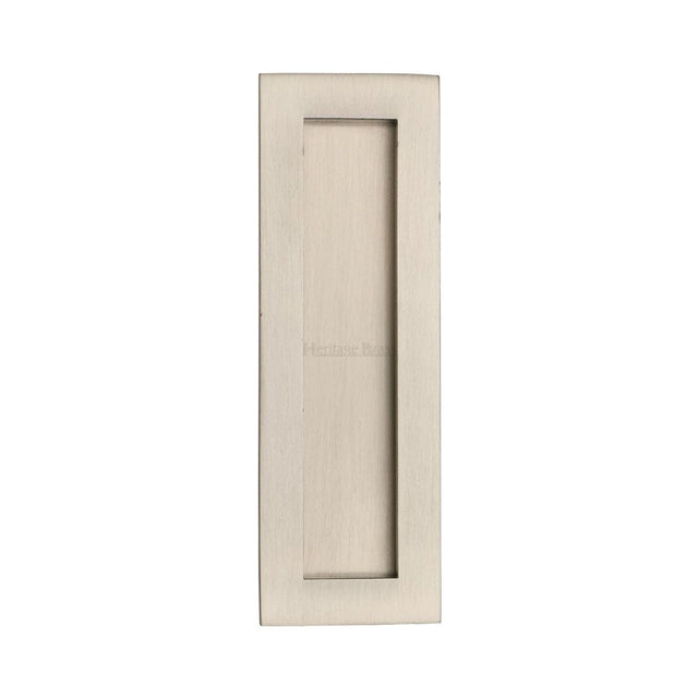 Heritage Brass Door Furniture Satin Nickel / Flush Handle / Rectangular Heritage Brass - Rectangular Flush Pull 175 x 58mm Satin Nickel Finish