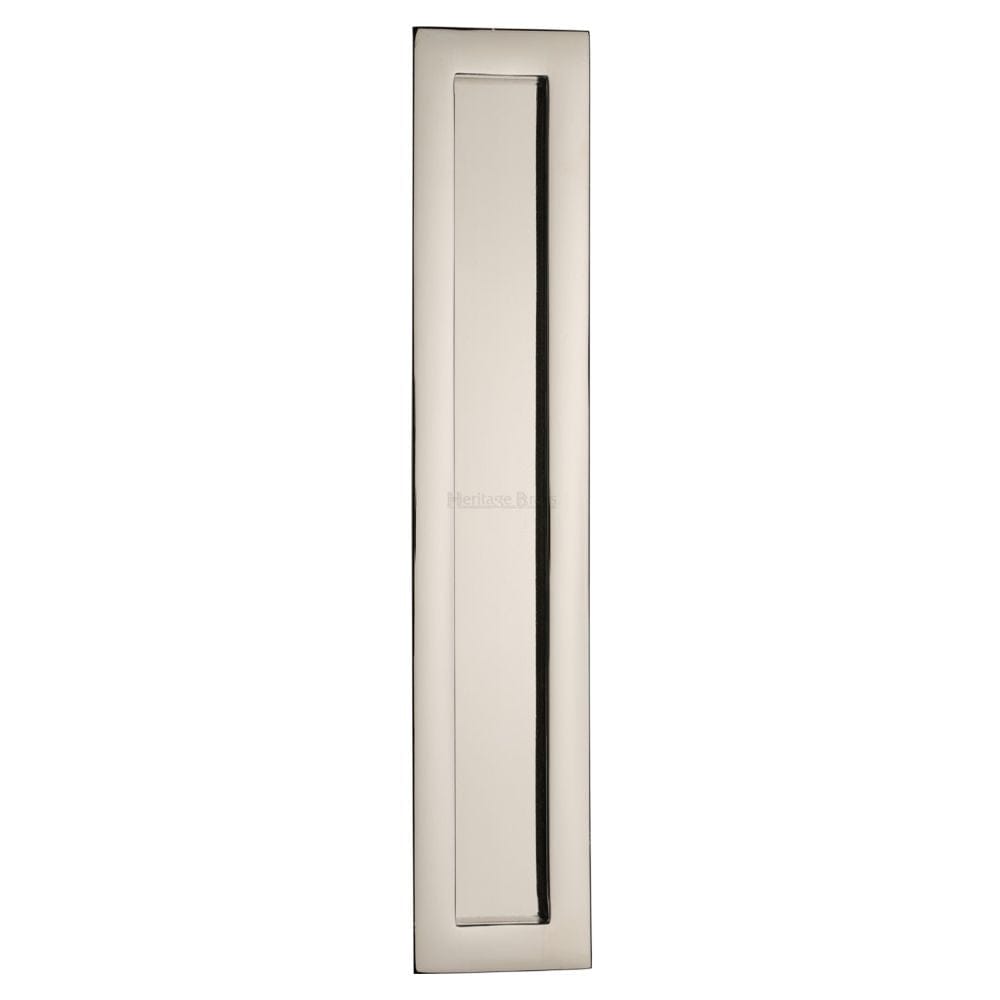 Heritage Brass Door Furniture Polished Nickel / Flush Handle / Rectangular Heritage Brass - Rectangular Flush Pull 300 x 58mm Polished Nickel Finish
